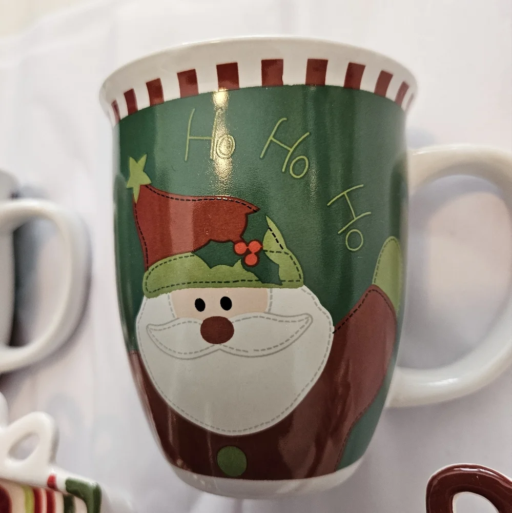 Winter Hot Cocoa Coffee Snack Marshmallow Set. Santa Frosty Holiday